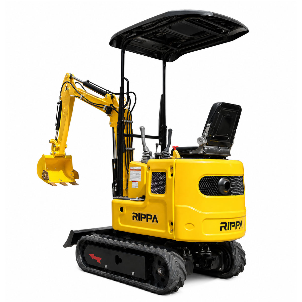 Mini-pelle RIPPA R319 vue 3/4 arrière