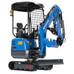 Mini-pelle RIPPA R15 1500 kg vue avant 3/4 avec canopy