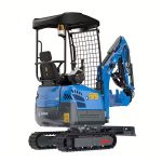 Mini-pelle RIPPA R15 vue arrière 3/4 gauche