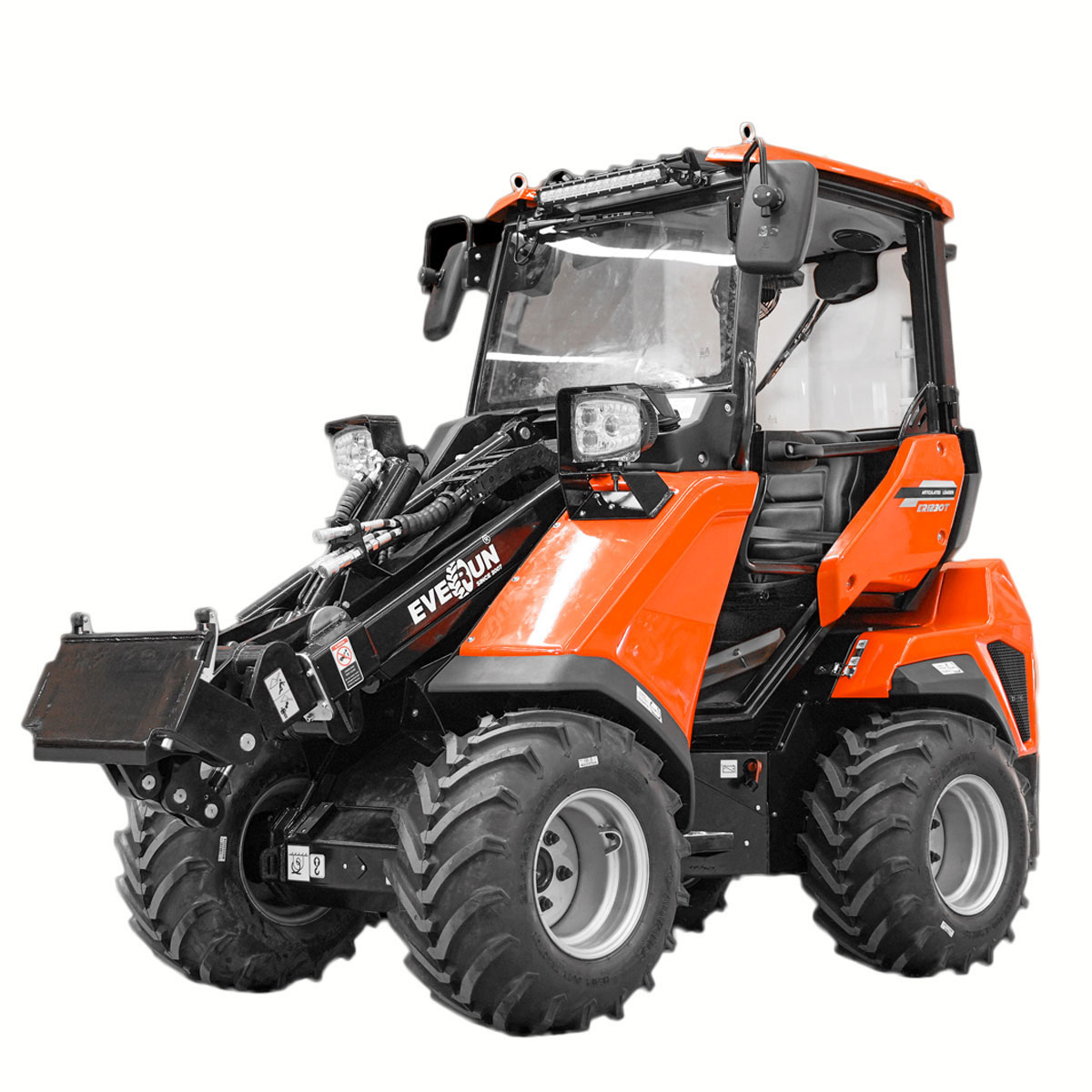Chargeuse télescopique compacte EVERUN ERW1230T-C avec cabine fermée et godet standard