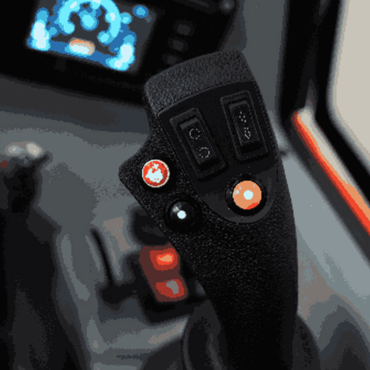 Joystick de commande en cabine de la chargeuse compacte EVERUN ERW1230T-C