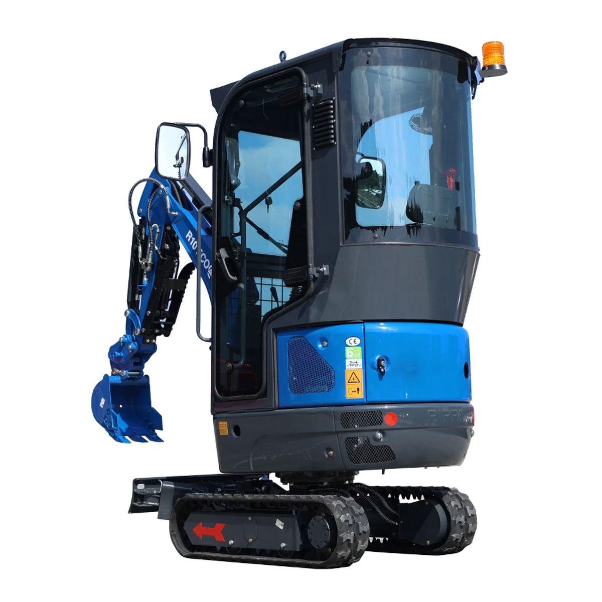 Mini-pelle R10-6 Kubota cabine vue arrière 3/4