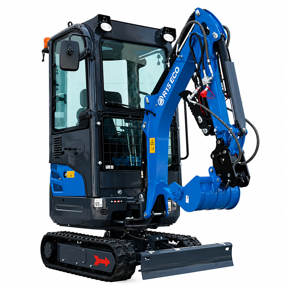 Mini-pelle RIPPA R15-5 cabine Kubota vue avant 3/4