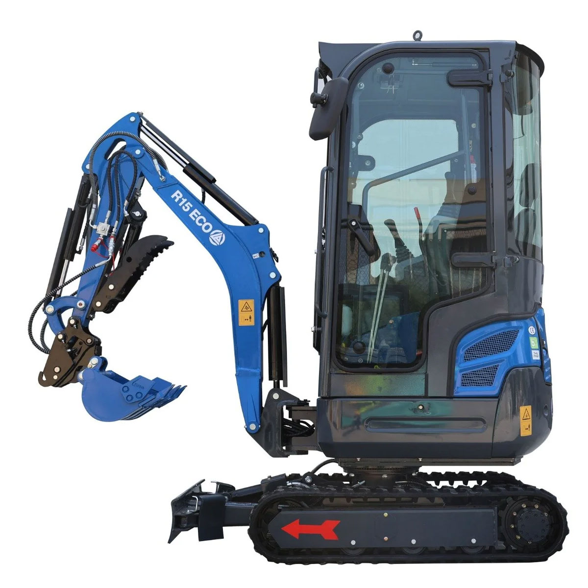 Mini-pelle RIPPA R15-5 cabine vue de profil