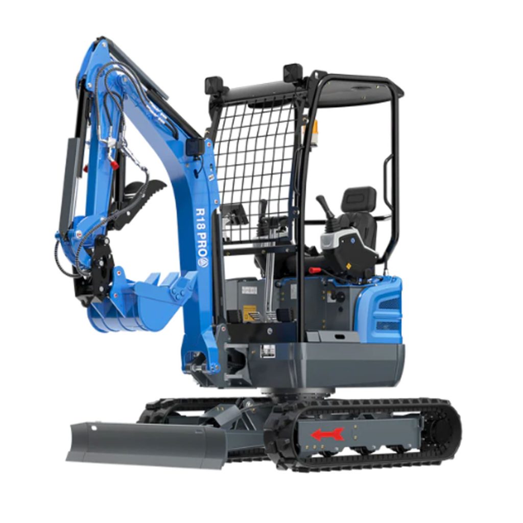 Mini-pelle R18-5 PRO Kubota vue avant 3/4