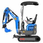 Mini-pelle Rippa R13 PRO vue latérale avec moteur Kubota D722