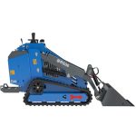 Chargeuse compacte RIPPA RS06 sur chenilles avec godet en vue avant droite