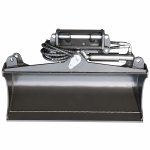 Godet de curage inclinable 100 cm pour minipelle RIPPA R18 R22 R32 avec vérin hydraulique en vue de face