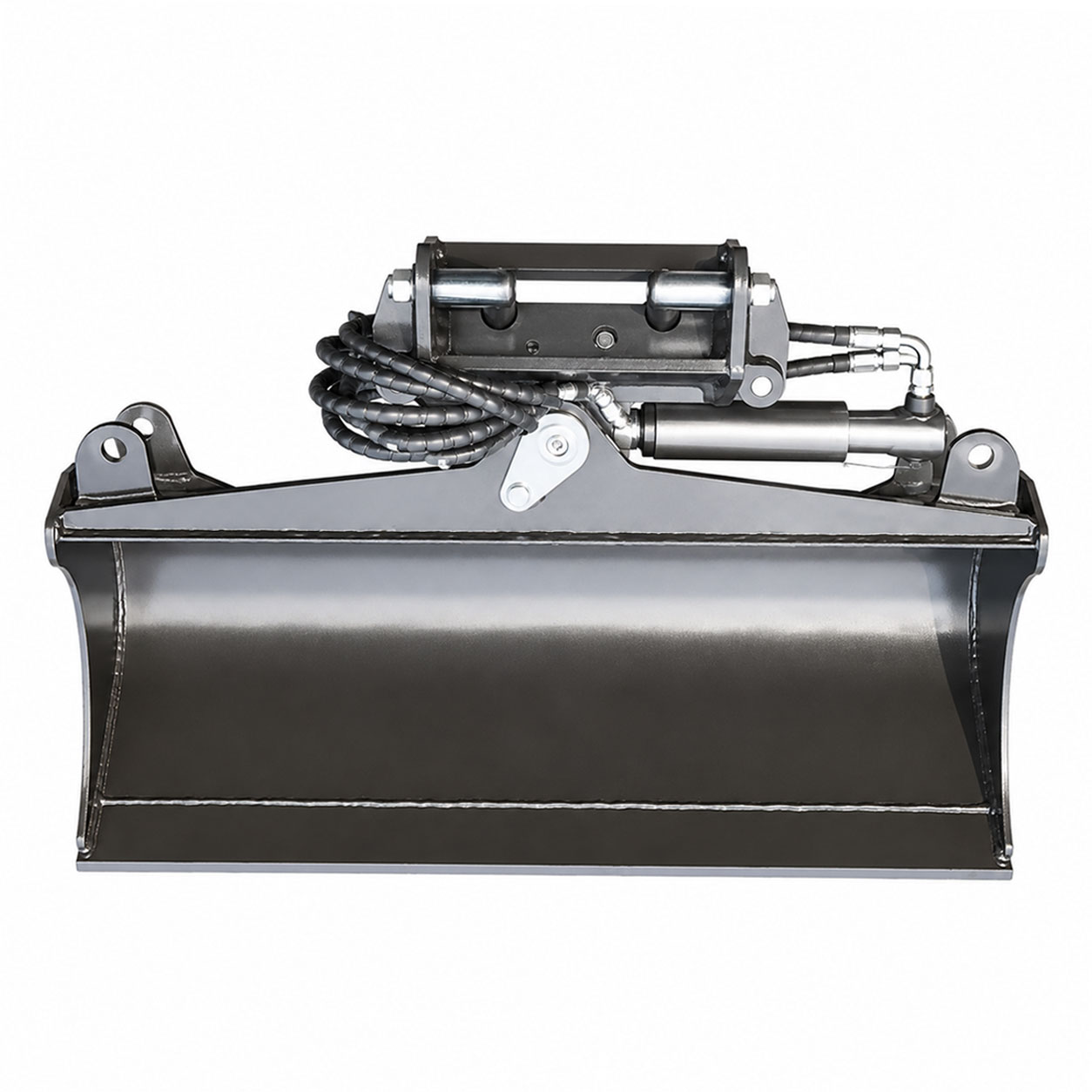 Godet de curage inclinable 80 cm pour minipelle RIPPA avec vérin hydraulique en vue de face
