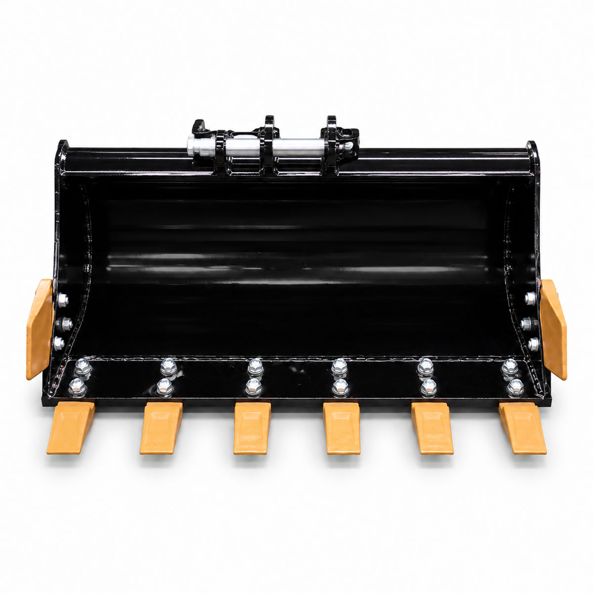 Godet de terrassement 80 cm pour minipelle RIPPA avec dents en vue de face