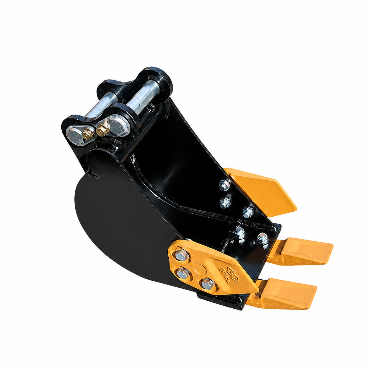Godet de terrassement pour mini-pelle RIPPA avec dents en vue 3/4