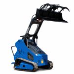 Mini chargeuse RIPPA RS04 sur chenilles avec godet crocodile relevé