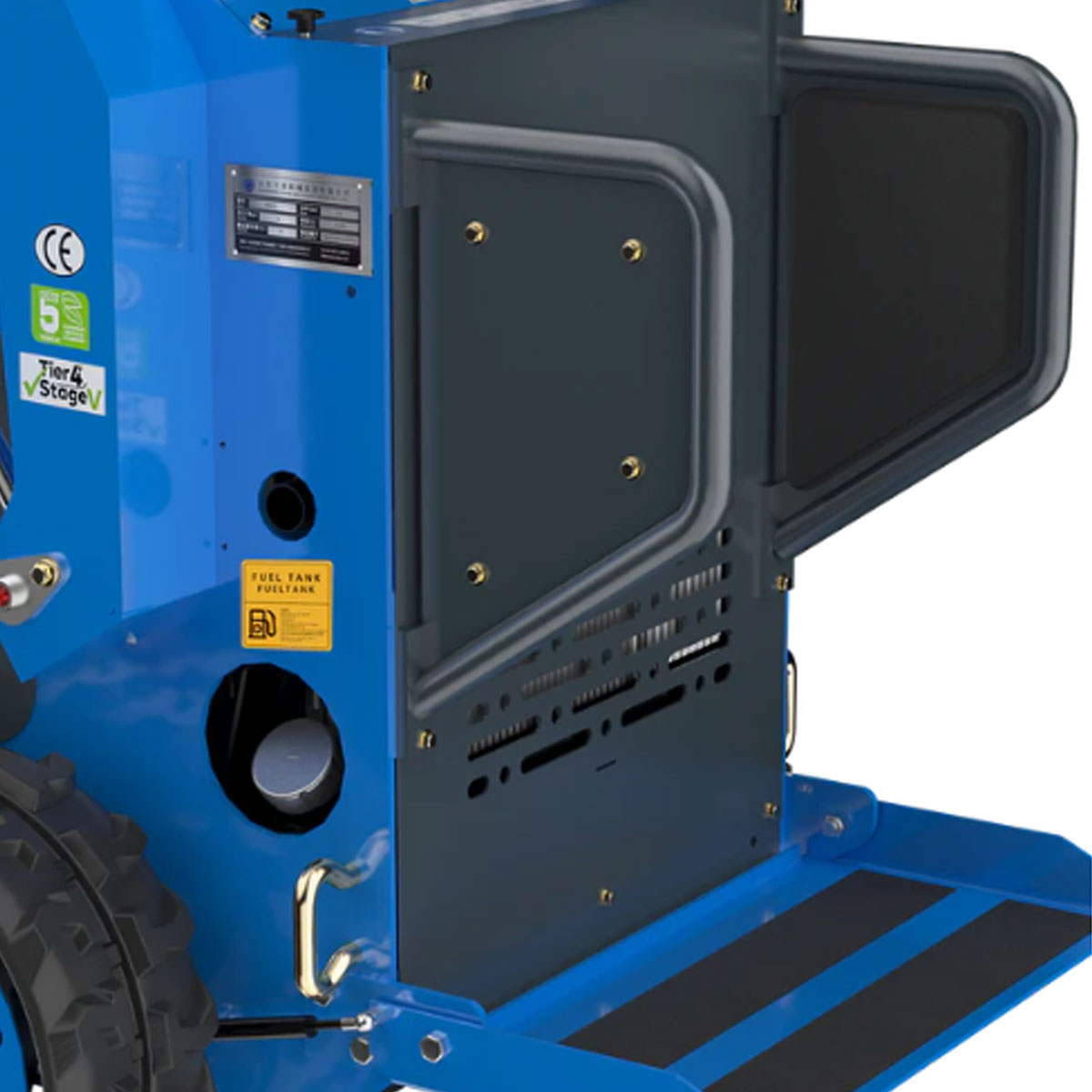 Plateforme arrière et zone moteur du chargeur compact RIPPA RS04