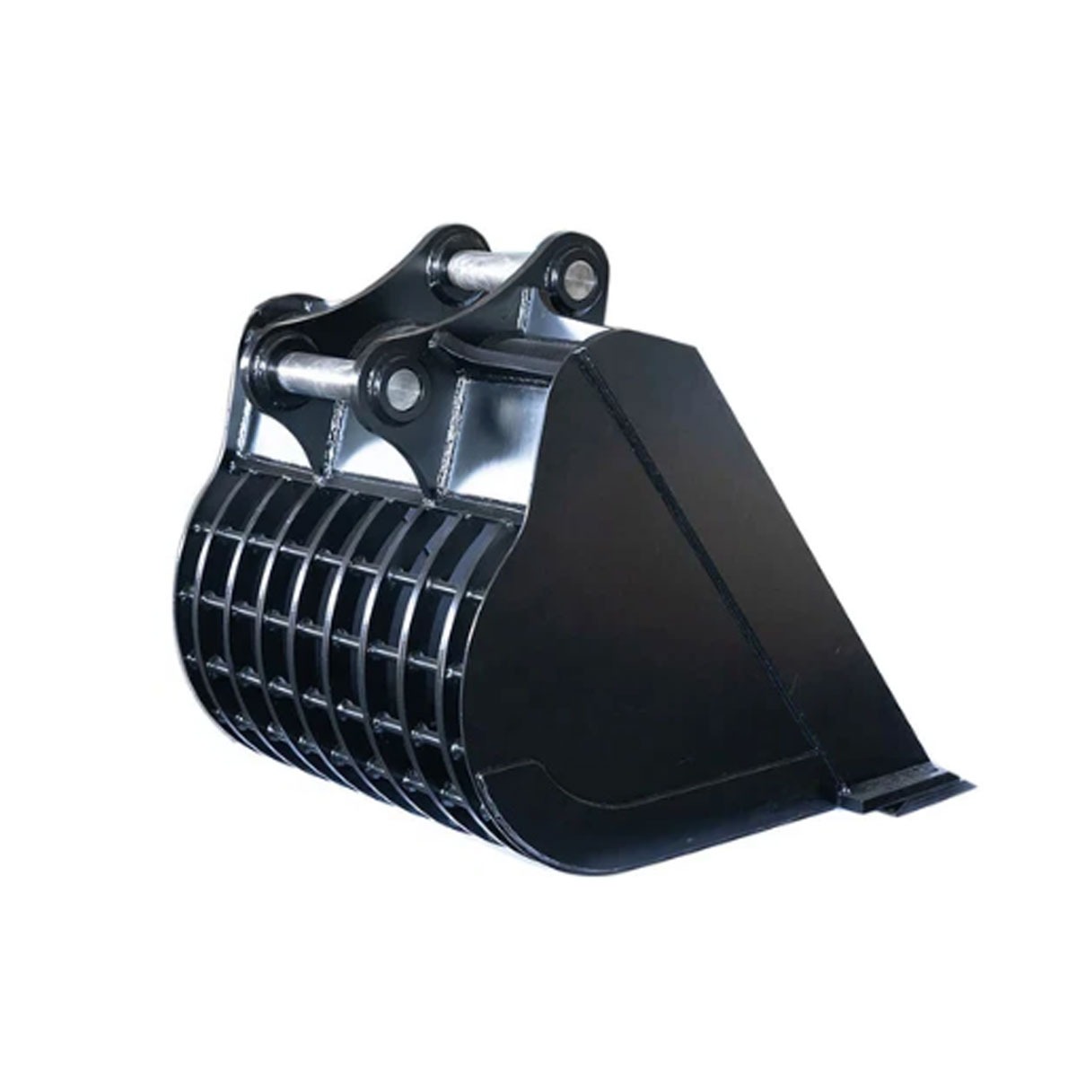 Vue opposée du godet cribleur 60 cm pour minipelle RIPPA compatible R10 R13 R15 R18 R22