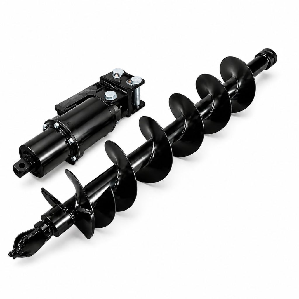 Tarière hydraulique 120 x 25 cm pour minipelle RIPPA R22 avec mèche de forage